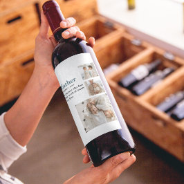 コラージュモダン写真ハッピーファーザーズ・デイギフト ワインラベル