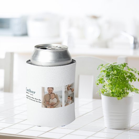 コラージュモダン写真ハッピーファーザーズ・デイギフト 缶クーラー