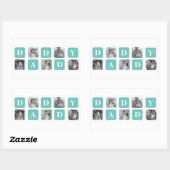 コラージュモダン写真ハッピーファーザーズ・デイギフト 長方形シール (シート)