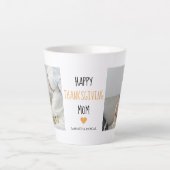 コラージュモダン写真ハッピー感謝祭ママ カフェラテマグ (正面)