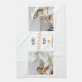 コラージュモダン写真ハッピー感謝祭ママ キッチンタオル (縦)