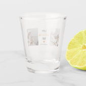 コラージュモダン写真ハッピー感謝祭ママ ショットグラス (裏面)