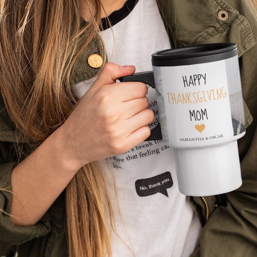 コラージュモダン写真ハッピー感謝祭ママ トラベルマグ