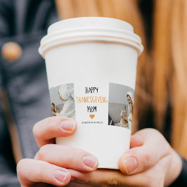 コラージュモダン写真ハッピー感謝祭ママ 紙コップ
