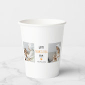 コラージュモダン写真ハッピー感謝祭ママ 紙コップ (正面)