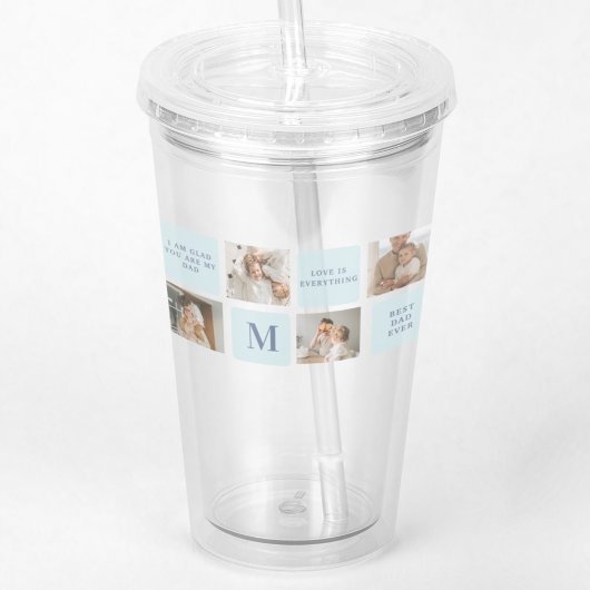 コラージュモダン写真ブルー最高のオフの贈り物 アクリルタンブラー