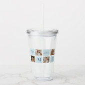 コラージュモダン写真ブルー最高のオフの贈り物 アクリルタンブラー (正面)