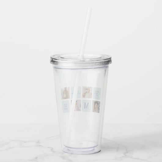 コラージュモダン写真ブルー最高のオフの贈り物 アクリルタンブラー (裏面)