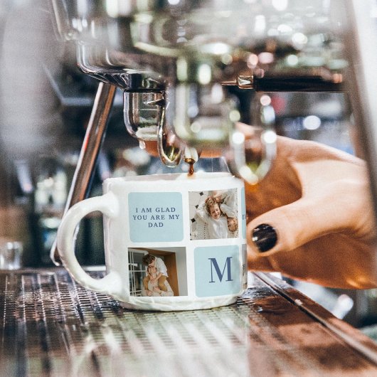 コラージュモダン写真ブルー最高のオフの贈り物 エスプレッソカップ