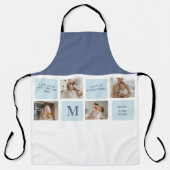 コラージュモダン写真ブルー最高のオフの贈り物 エプロン (正面)