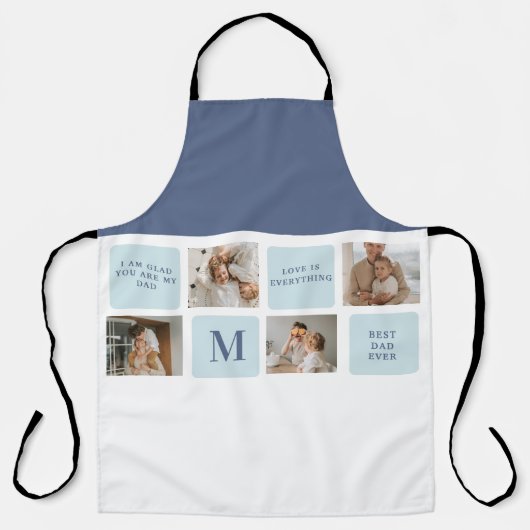 コラージュモダン写真ブルー最高のオフの贈り物 エプロン (正面)