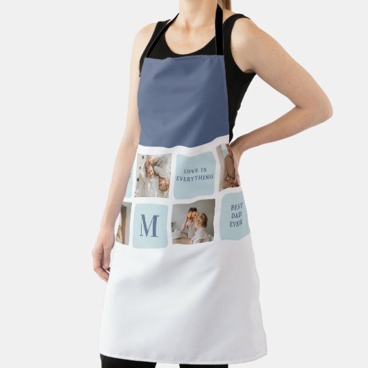 コラージュモダン写真ブルー最高のオフの贈り物 エプロン (インサイチュ)