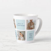 コラージュモダン写真ブルー最高のオフの贈り物 カフェラテマグ (右アングル)