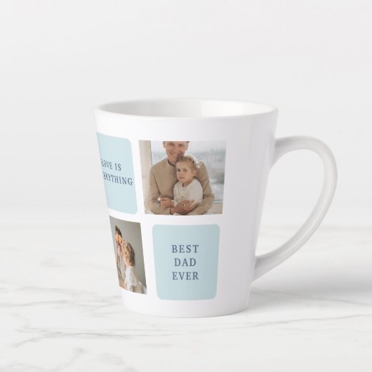 コラージュモダン写真ブルー最高のオフの贈り物 カフェラテマグ (右)