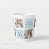 コラージュモダン写真ブルー最高のオフの贈り物 カフェラテマグ (正面)