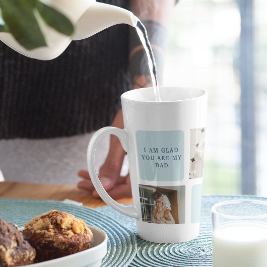 コラージュモダン写真ブルー最高のオフの贈り物 カフェラテマグ