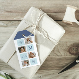 コラージュモダン写真ブルー最高のオフの贈り物 ギフトタグ