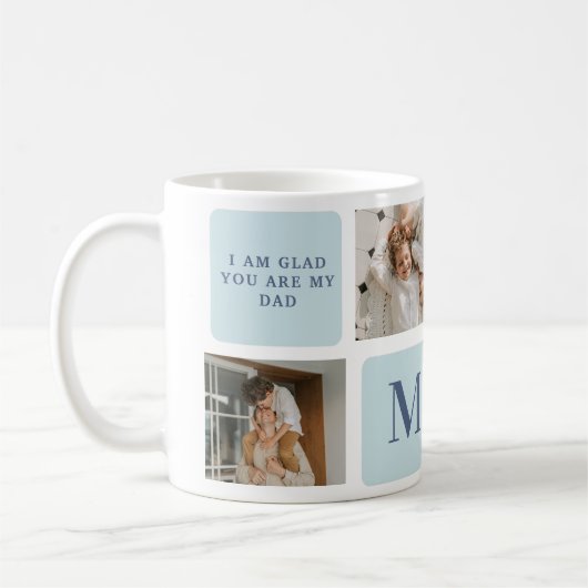 コラージュモダン写真ブルー最高のオフの贈り物 コーヒーマグカップ (左)