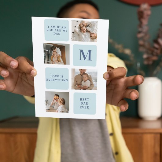 コラージュモダン写真ブルー最高のオフの贈り物 サンキューカード