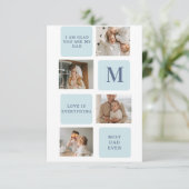 コラージュモダン写真ブルー最高のオフの贈り物 サンキューカード (スタンド正面)