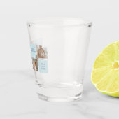 コラージュモダン写真ブルー最高のオフの贈り物 ショットグラス (右)