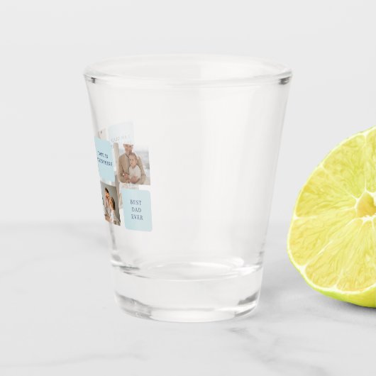 コラージュモダン写真ブルー最高のオフの贈り物 ショットグラス (右)