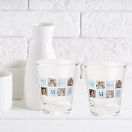 コラージュモダン写真ブルー最高のオフの贈り物 ショットグラス