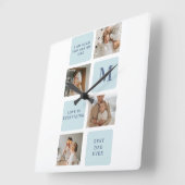 コラージュモダン写真ブルー最高のオフの贈り物 スクエア壁時計 (傾斜)