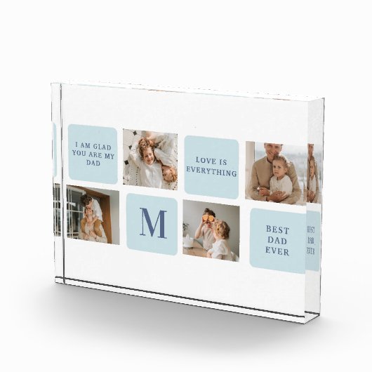 コラージュモダン写真ブルー最高のオフの贈り物 フォトブロック (右)