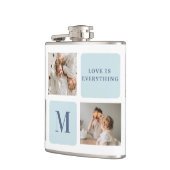 コラージュモダン写真ブルー最高のオフの贈り物 フラスク (左)