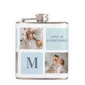 コラージュモダン写真ブルー最高のオフの贈り物 フラスク (正面)