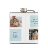 コラージュモダン写真ブルー最高のオフの贈り物 フラスク (裏面)