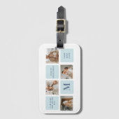 コラージュモダン写真ブルー最高のオフの贈り物 ラゲッジタグ (正面縦)