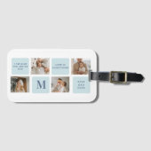 コラージュモダン写真ブルー最高のオフの贈り物 ラゲッジタグ (正面横)