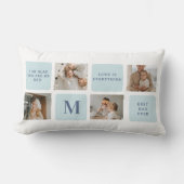 コラージュモダン写真ブルー最高のオフの贈り物 ランバークッション (正面)