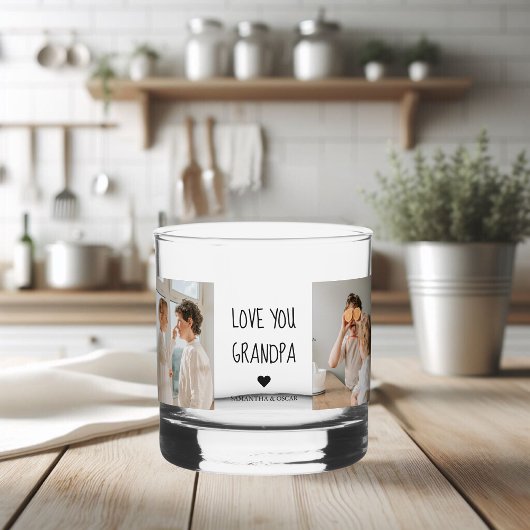 コラージュモダン写真ラブオフィズギフト最高のギフト ウイスキーグラス