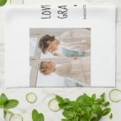 コラージュモダン写真ラブオフィズギフト最高のギフト キッチンタオル (折り畳み)