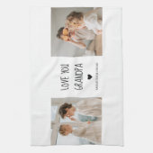 コラージュモダン写真ラブオフィズギフト最高のギフト キッチンタオル (縦)