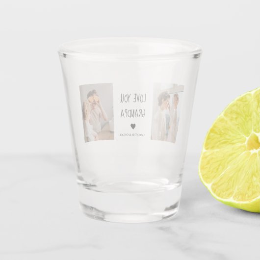 コラージュモダン写真ラブオフィズギフト最高のギフト ショットグラス (裏面)