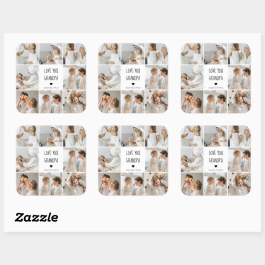 コラージュモダン写真ラブオフィズギフト最高のギフト スクエアシール (シート)