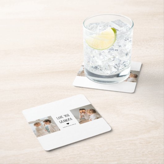 コラージュモダン写真ラブオフィズギフト最高のギフト スクエアペーパーコースター (インサイチュ)