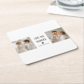 コラージュモダン写真ラブオフィズギフト最高のギフト スクエアペーパーコースター (アングル)