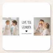 コラージュモダン写真ラブオフィズギフト最高のギフト スクエアペーパーコースター (正面)