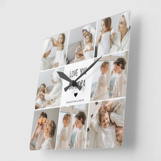 コラージュモダン写真ラブオフィズギフト最高のギフト スクエア壁時計 (傾斜)