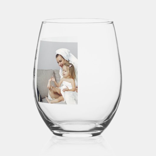 コラージュモダン写真ラブオフィズギフト最高のギフト ステムなしワイングラス (左)