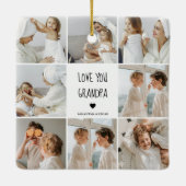 コラージュモダン写真ラブオフィズギフト最高のギフト セラミックオーナメント (裏面)