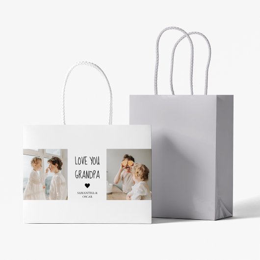 コラージュモダン写真ラブオフィズギフト最高のギフト ラージペーパーバッグ