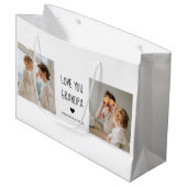 コラージュモダン写真ラブオフィズギフト最高のギフト ラージペーパーバッグ (正面アングル)