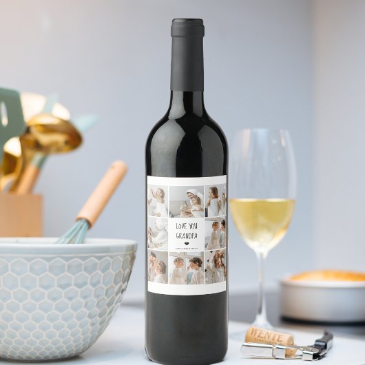 コラージュモダン写真ラブオフィズギフト最高のギフト ワインラベル