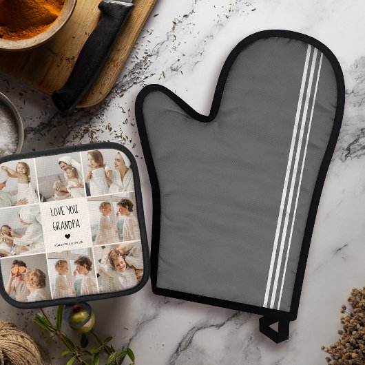 コラージュモダン写真ラブオフィズギフト最高のギフト 鍋つかみ&鍋敷きセット